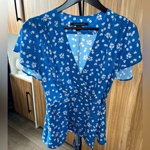 French Connection Blue Floral Women's Top